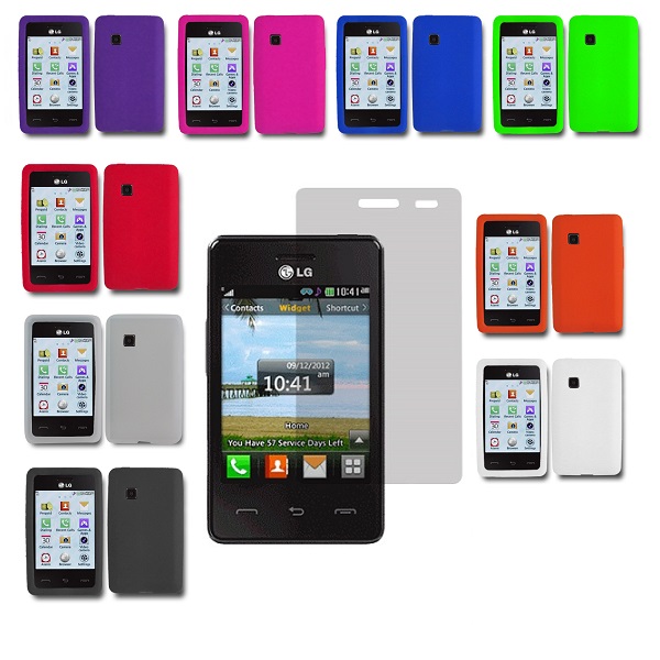 Soft Silicone Gel Rubber Skin Case Cover LCD Screen for Tracfone LG 840G LG840G