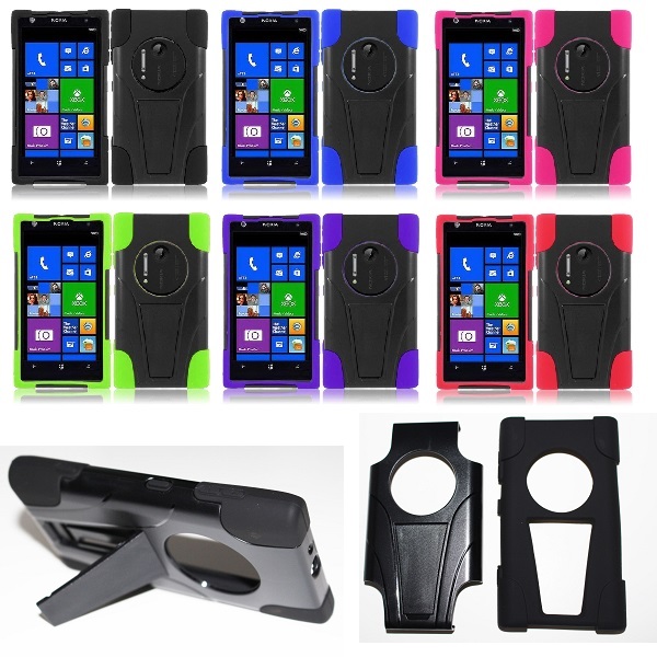 For Nokia Lumia 1020 Accessories Hybrid Hard Cell Phone Case+Soft